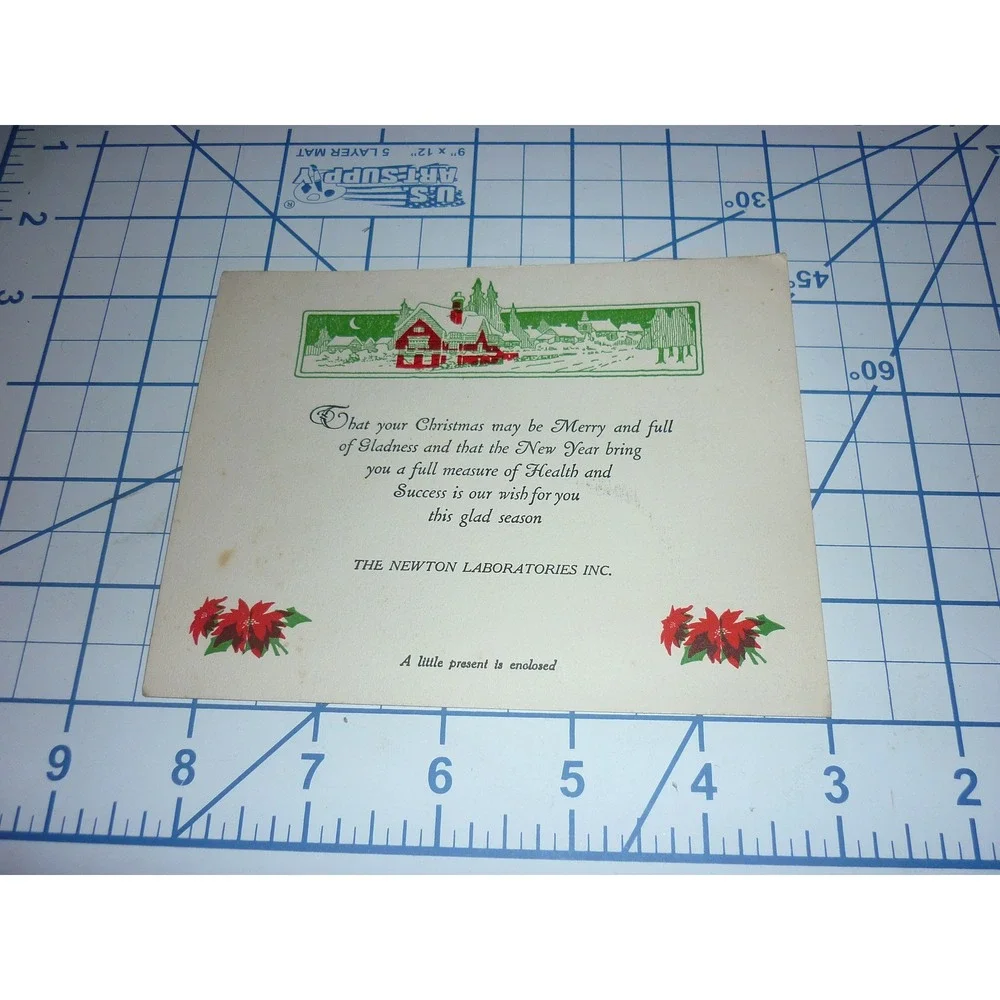 1940s Newton Laboratories Inc Christmas Card Ephemera Medical‎ History